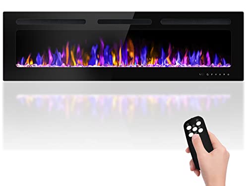 60" Wall-Mounted Electric Fireplace with Remote Control