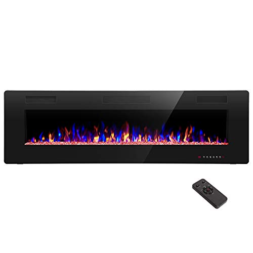 R.W.FLAME 60" Recessed Electric Fireplace with Remote