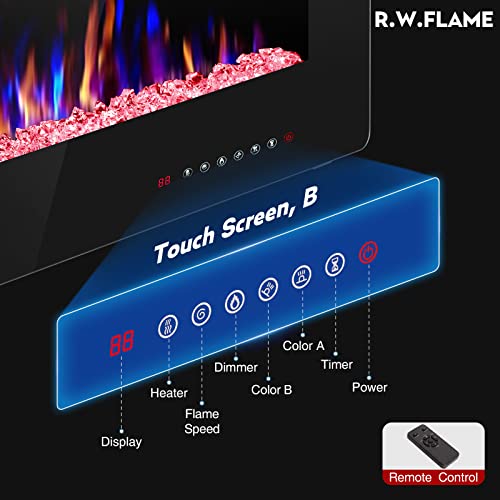 R.W.FLAME 60" Recessed Electric Fireplace with Remote