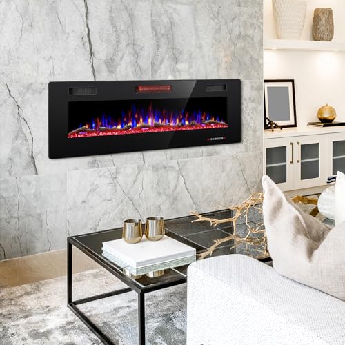 R.W.FLAME 60" Recessed Electric Fireplace with Remote