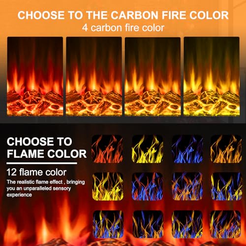 BOSSIN 36" Electric Fireplace with Mantel & Remote