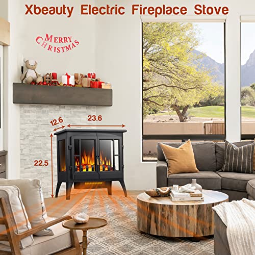 Freestanding Electric Fireplace Stove with Realistic Flame