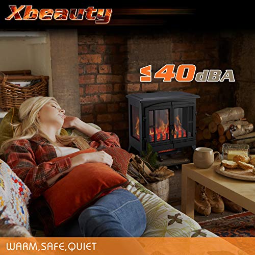 Freestanding Electric Fireplace Stove with Realistic Flame