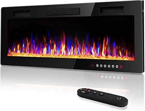 Vitesse 60" Electric Fireplace with Multicolor Flame