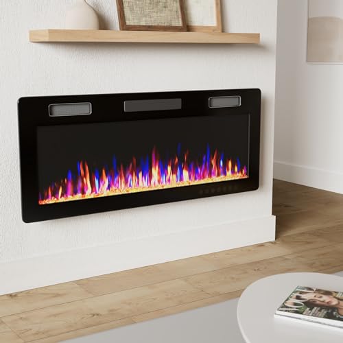 Vitesse 60" Electric Fireplace with Multicolor Flame