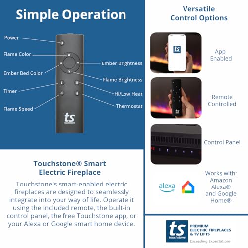 Touchstone Elite 60” Smart Electric Fireplace