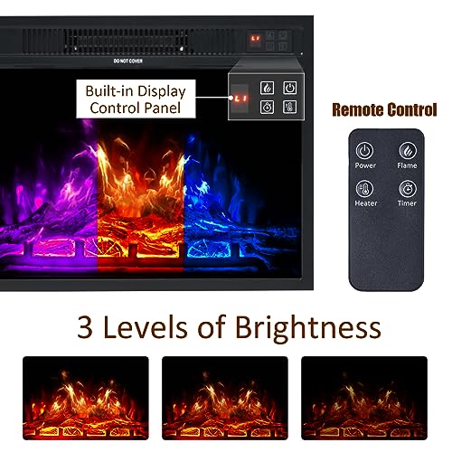 Farmhouse Fireplace TV Stand with Sliding Barn Door