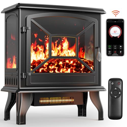 Portable Electric Fireplace with Remote and App