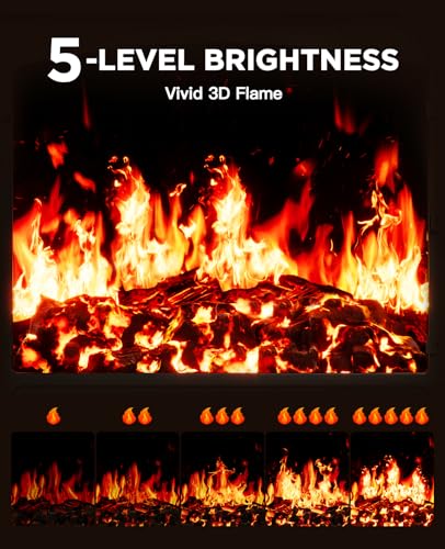 Portable Electric Fireplace with Remote and App