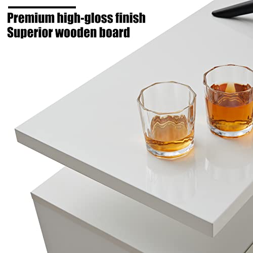 Ivory White 70" Modern Fireplace TV Stand