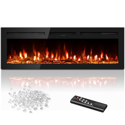 60-Inch Electric Fireplace with Remote Control