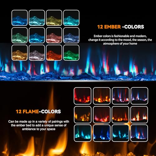 60-Inch Electric Fireplace with Remote Control