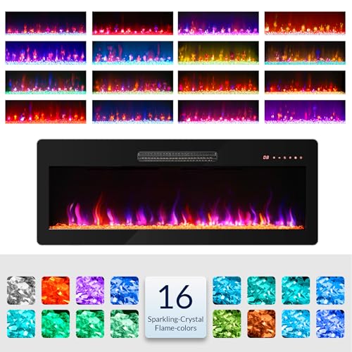 42" Electric Fireplace with Remote Control & Adjustable Flames