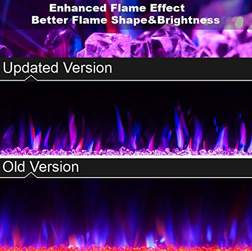 60" Recessed Electric Fireplace with Remote Control