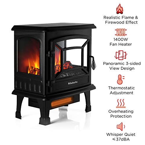 20" Infrared Electric Fireplace with Realistic Flames