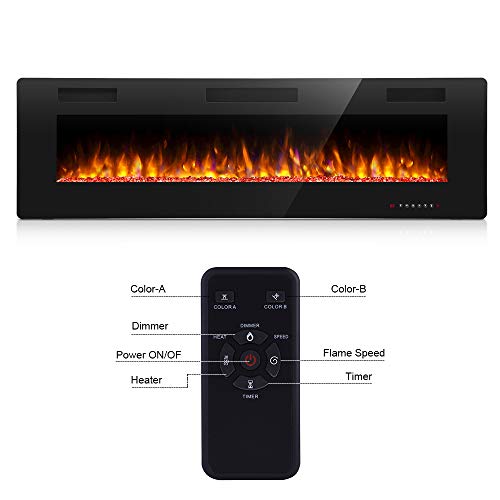 Antarctic Star 60" Electric Fireplace with Multicolor Flame