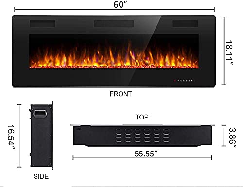 Antarctic Star 60" Electric Fireplace with Multicolor Flame