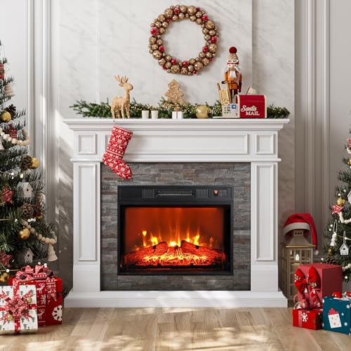 44" Freestanding Electric Fireplace with Remote Control