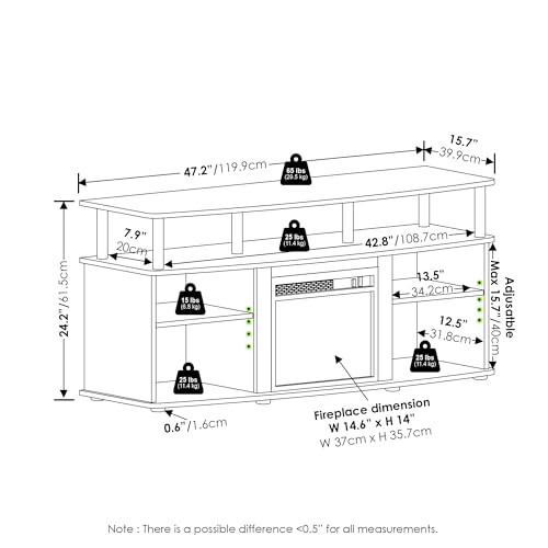 Jensen Open Shelving TV Entertainment Center - French Oak