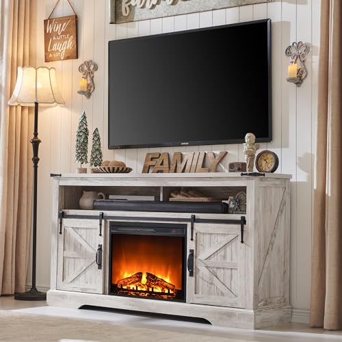 Rustic Highboy Fireplace TV Stand for 65" TVs