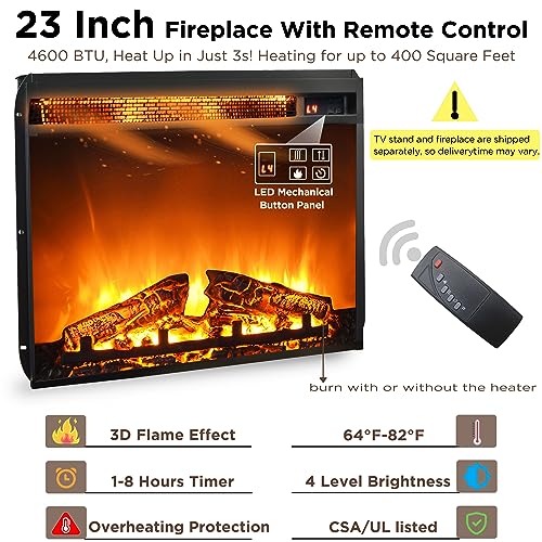 Rustic Highboy Fireplace TV Stand for 65" TVs