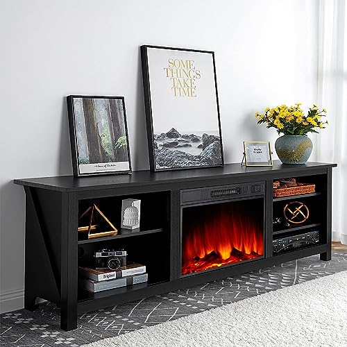 Farmhouse Fireplace TV Stand with Electric Heater