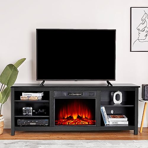 Farmhouse Fireplace TV Stand with Electric Heater