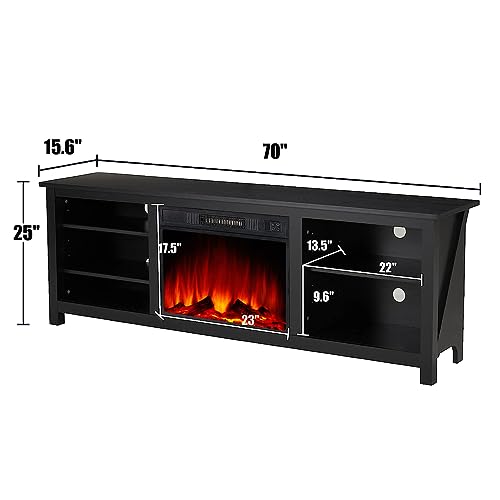 Farmhouse Fireplace TV Stand with Electric Heater