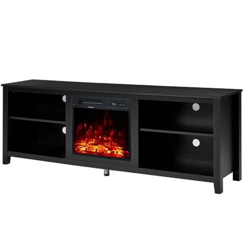 Farmhouse Fireplace TV Stand with Electric Heater