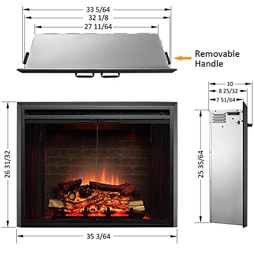 PuraFlame Klaus Electric Fireplace Insert - Black