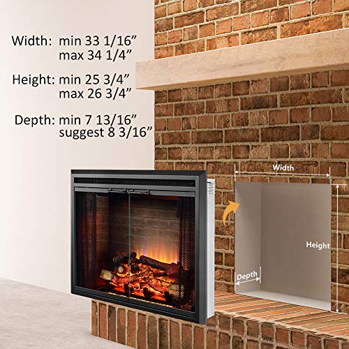PuraFlame Klaus Electric Fireplace Insert - Black