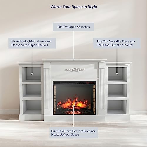 Modern 70" Electric Fireplace TV Stand - Lenore