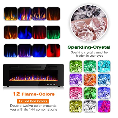 PUKAMI 80" TV Stand with 36" Electric Fireplace