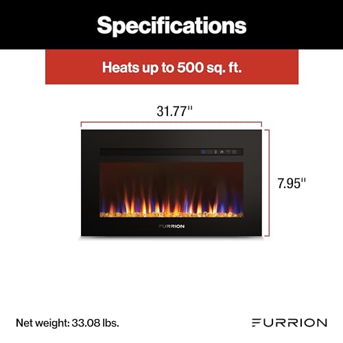 Furrion 30" RV Electric Fireplace - Black