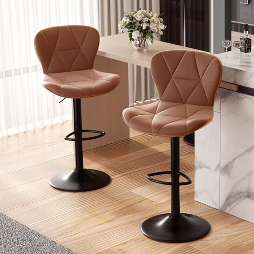 Nalupatio Adjustable Faux Leather Bar Stool Set