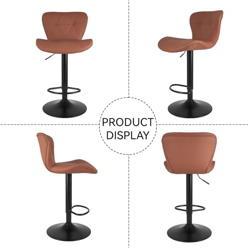 Nalupatio Adjustable Faux Leather Bar Stool Set