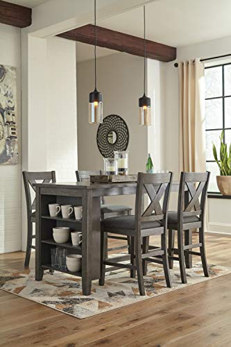 Caitbrook Rustic Gray Counter Height Barstool Set