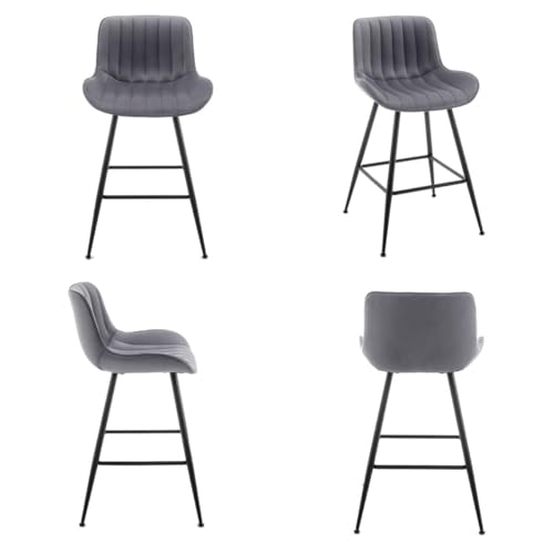 Modern Velvet Counter Height Bar Stools - Grey