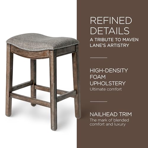 Adrien 26" Backless Saddle Barstool in Walnut