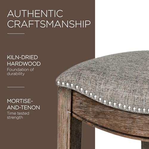 Adrien 26" Backless Saddle Barstool in Walnut