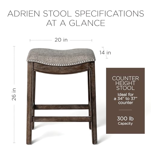 Adrien 26" Backless Saddle Barstool in Walnut
