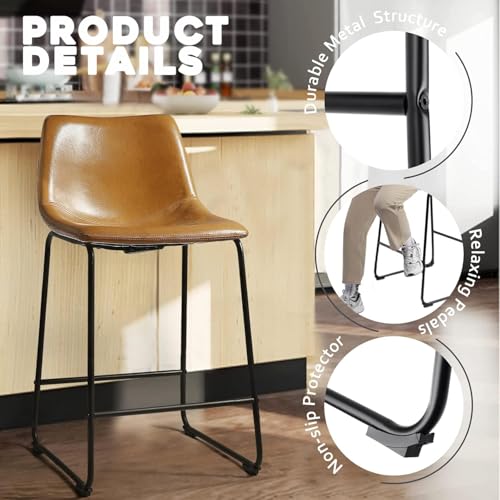 Set of 3 Modern Counter Height Bar Stools