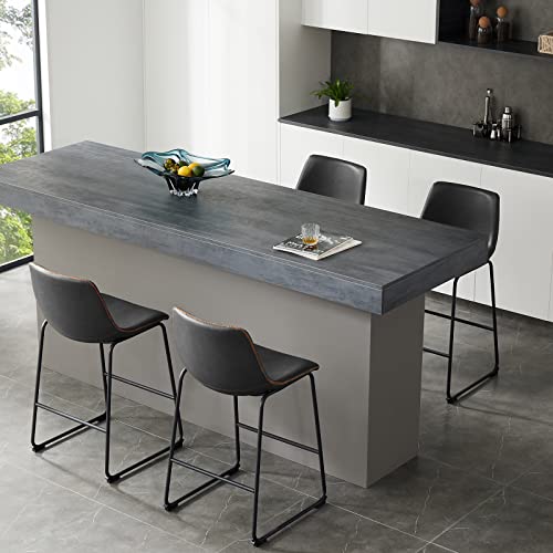 Modern Faux Leather Counter Height Bar Stools Set