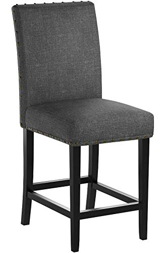 Biony Gray Fabric Counter Height Stools - Set of 2