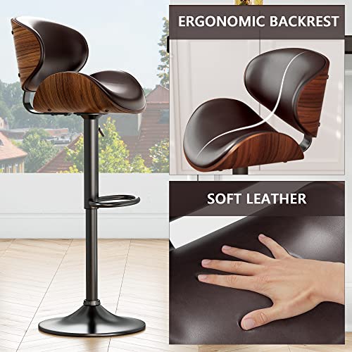 Modern Adjustable Bar Stools Set of 4 - Brown