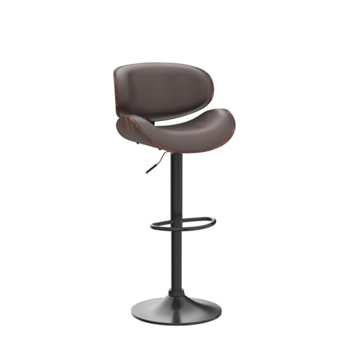 Modern Adjustable Bar Stools Set of 4 - Brown