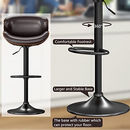 Modern Adjustable Bar Stools Set of 4 - Brown