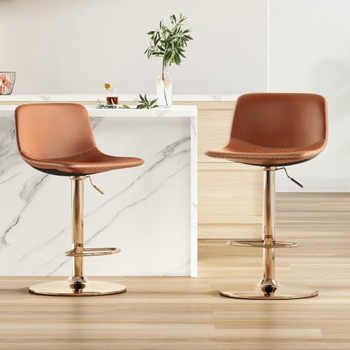 Mid Century Modern Adjustable Swivel Bar Stools Set