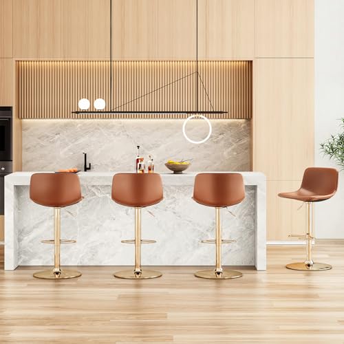 Mid Century Modern Adjustable Swivel Bar Stools Set