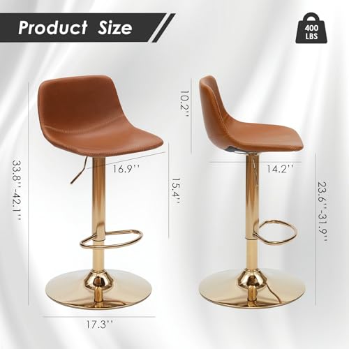 Mid Century Modern Adjustable Swivel Bar Stools Set